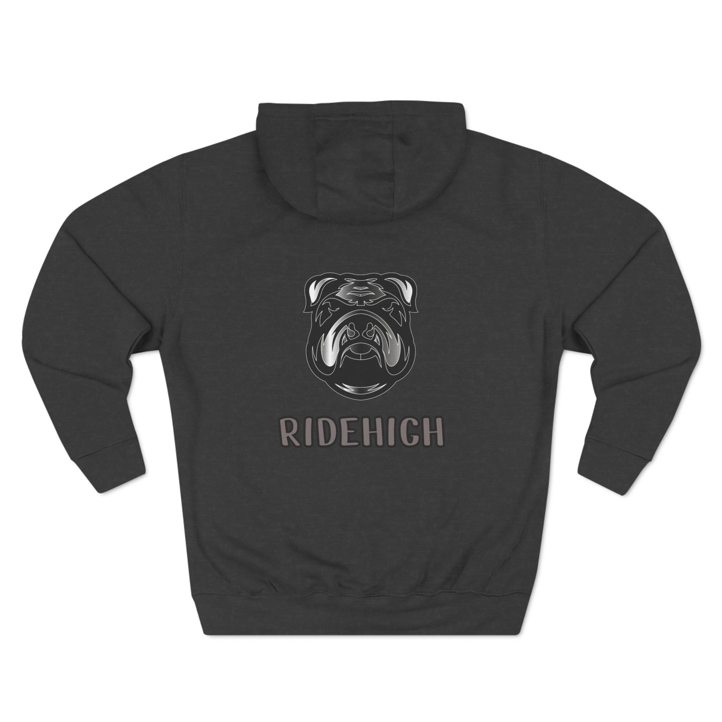 RIDEHIGH Grey Logo Hoodie Front and Rear