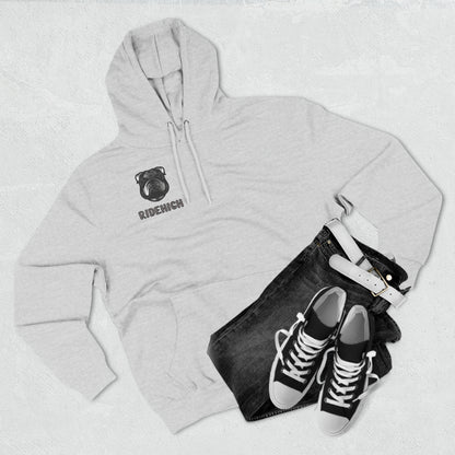 RIDEHIGH Grey Logo Hoodie Front and Rear