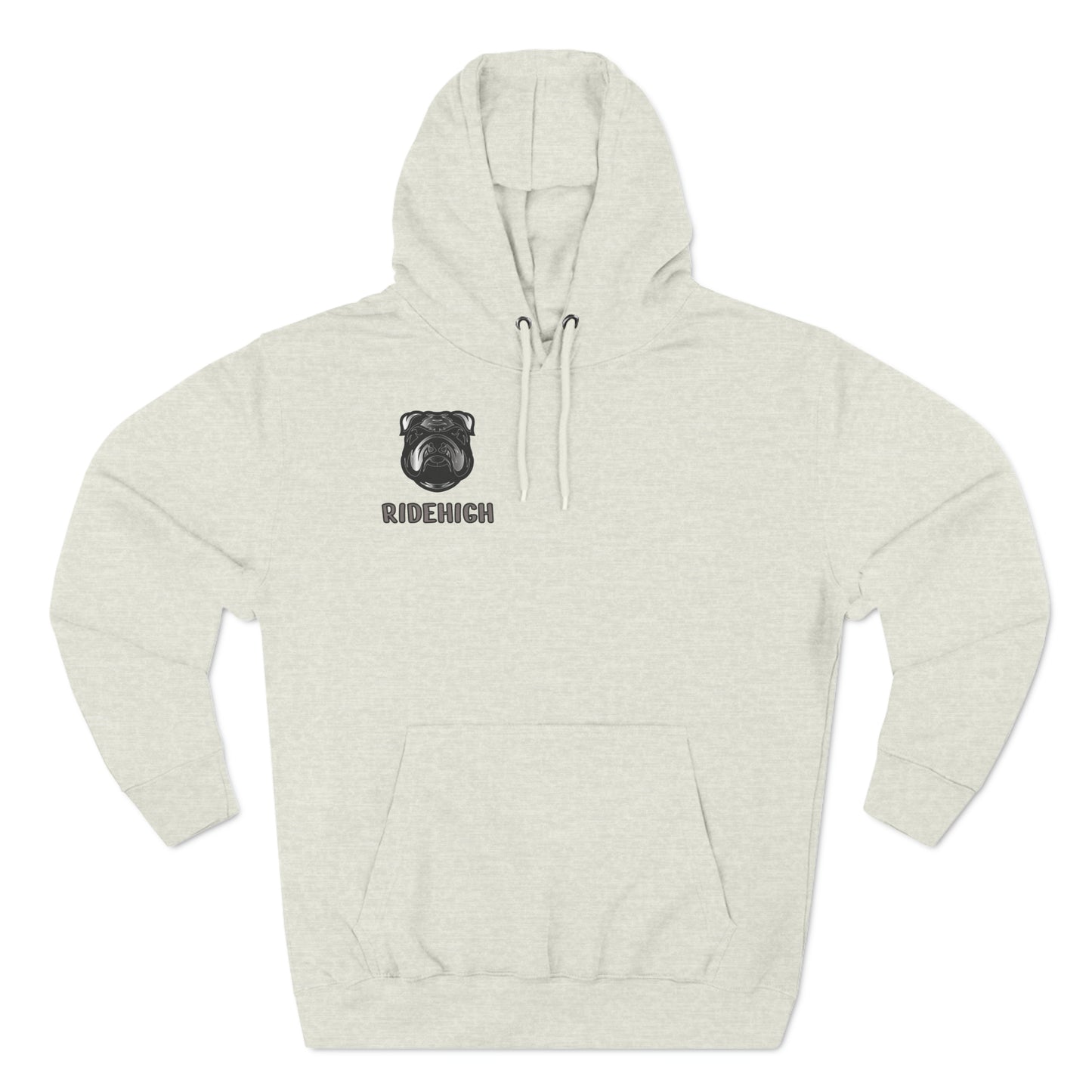 RIDEHIGH Grey Logo Hoodie Front and Rear