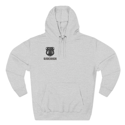 RIDEHIGH Grey Logo Hoodie Front and Rear