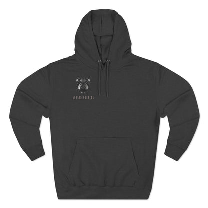 RIDEHIGH Grey Logo Hoodie Front and Rear