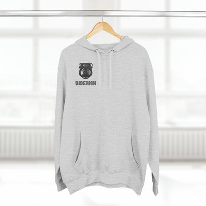 RIDEHIGH Grey Logo Hoodie Front and Rear