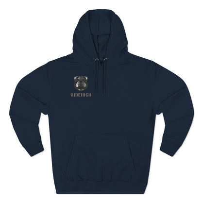 RIDEHIGH Grey Logo Hoodie Front and Rear