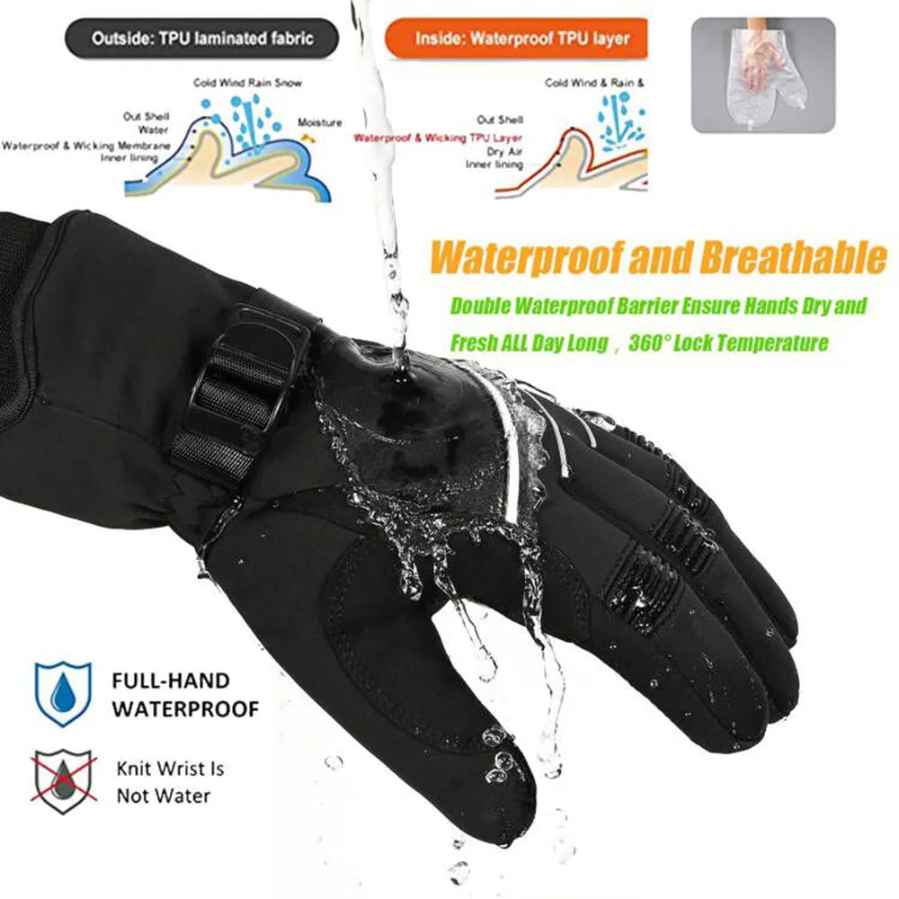 MOREOK Winter Ski Gloves Waterproof 3M Thinsulate Touchscreen