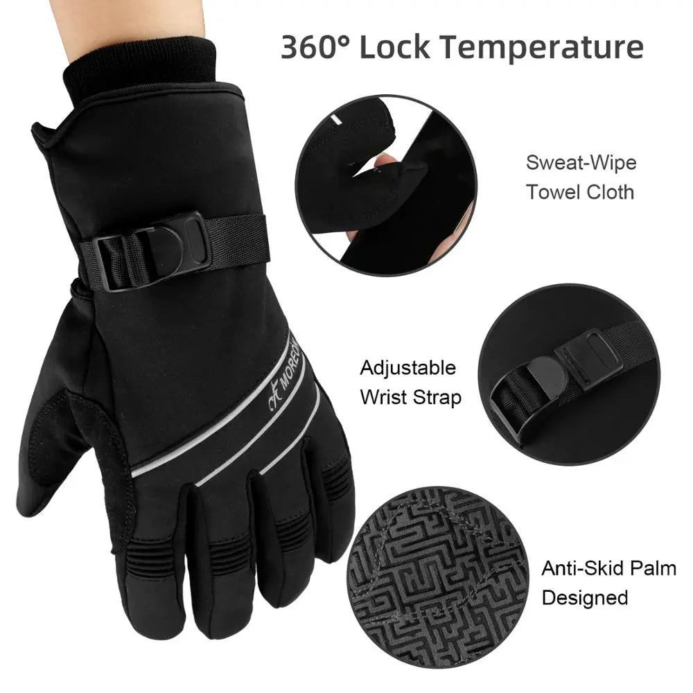 MOREOK Winter Ski Gloves Waterproof 3M Thinsulate Touchscreen