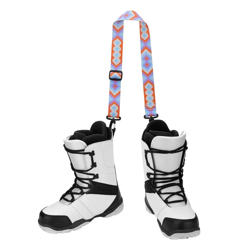 Ski Boot Carrier Strap Adjustable with Hooks